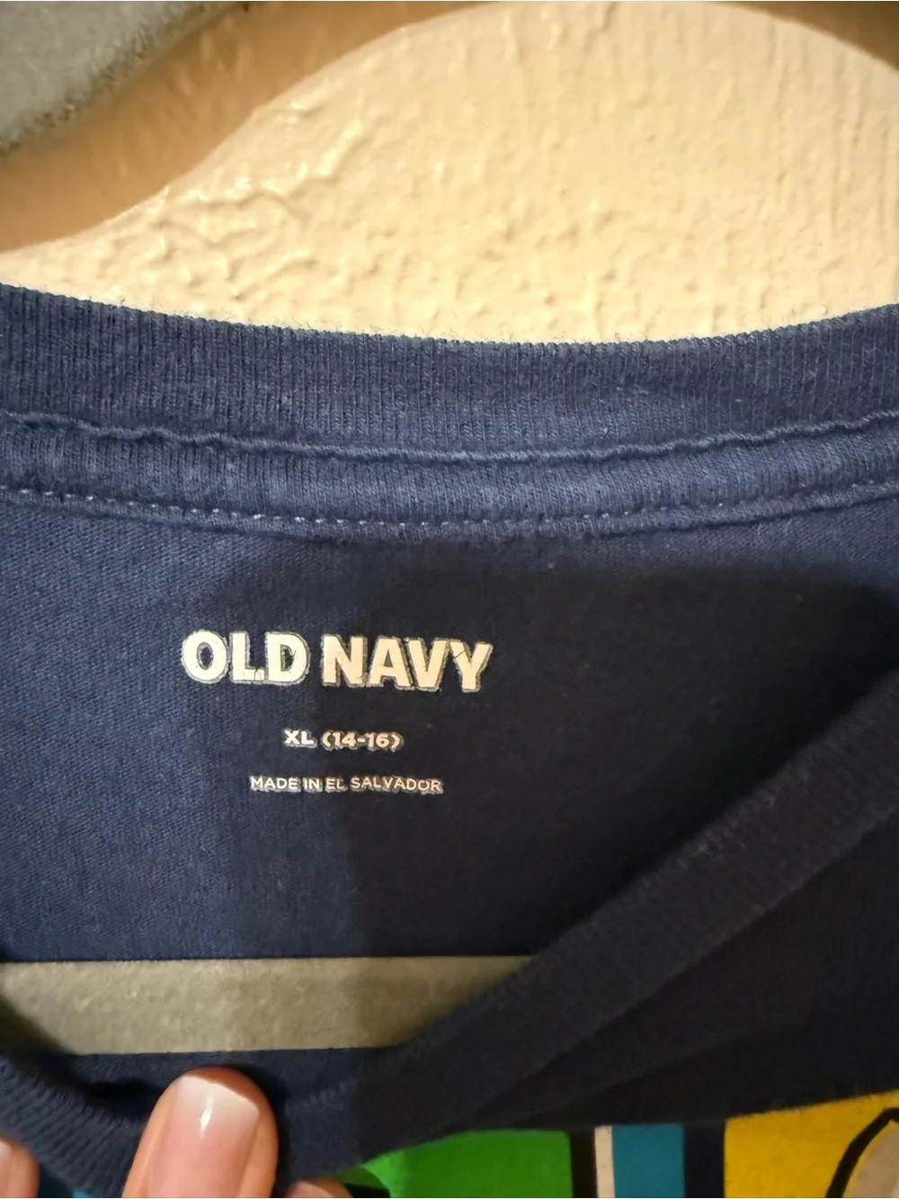 Old Navy Navy Blue Minecraft Character Graphic Tee